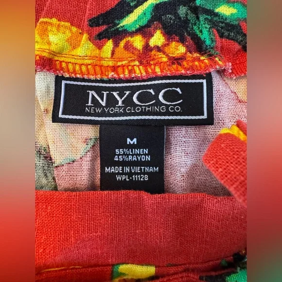 NYCC New York Clothing Co. Women’s linen blend pineapple skirt size medium - Picture 4 of 4